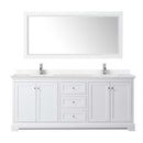 Avery 80 Inch Double Bathroom Vanity in White - Polished Chrome Trim - 18