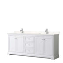 Avery 80 Inch Double Bathroom Vanity in White - Polished Chrome Trim - 13