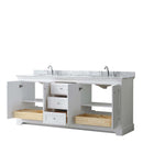 Avery 80 Inch Double Bathroom Vanity in White - Polished Chrome Trim - 23