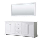 Avery 80 Inch Double Bathroom Vanity in White - Polished Chrome Trim - 2