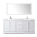 Avery 80 Inch Double Bathroom Vanity in White - Polished Chrome Trim - 41