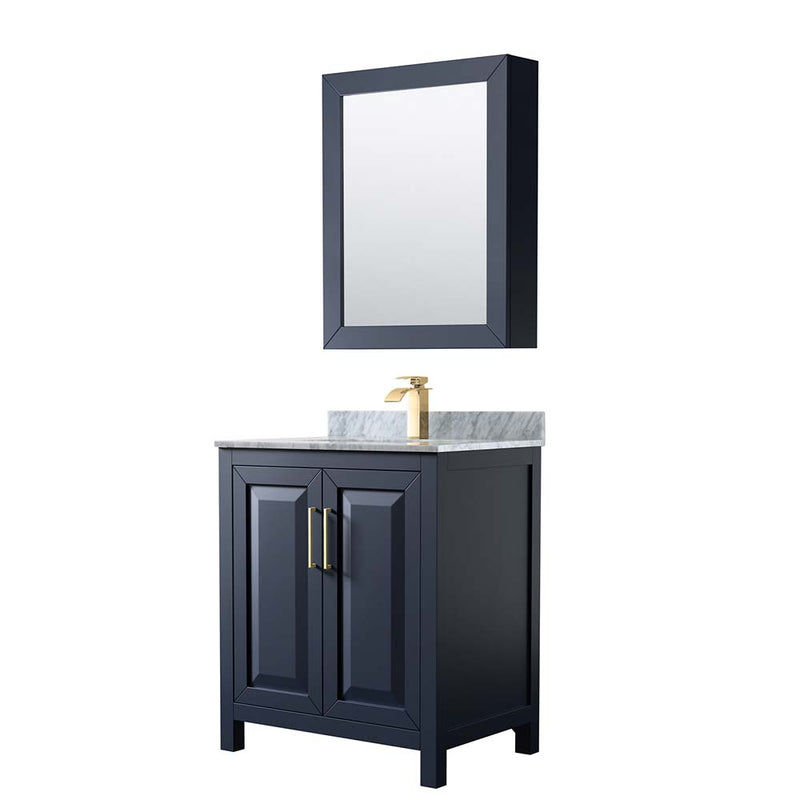 Daria 30 Inch Single Bathroom Vanity in Dark Blue - 31