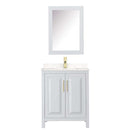 Daria 30 Inch Single Bathroom Vanity in White - Brushed Gold Trim - 18