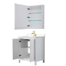 Daria 30 Inch Single Bathroom Vanity in White - Brushed Gold Trim - 17