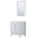 Daria 30 Inch Single Bathroom Vanity in White - Brushed Gold Trim - 2