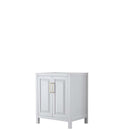 Daria 30 Inch Single Bathroom Vanity in White - Brushed Gold Trim