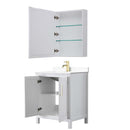 Daria 30 Inch Single Bathroom Vanity in White - Brushed Gold Trim - 45
