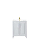 Daria 30 Inch Single Bathroom Vanity in White - Brushed Gold Trim - 37