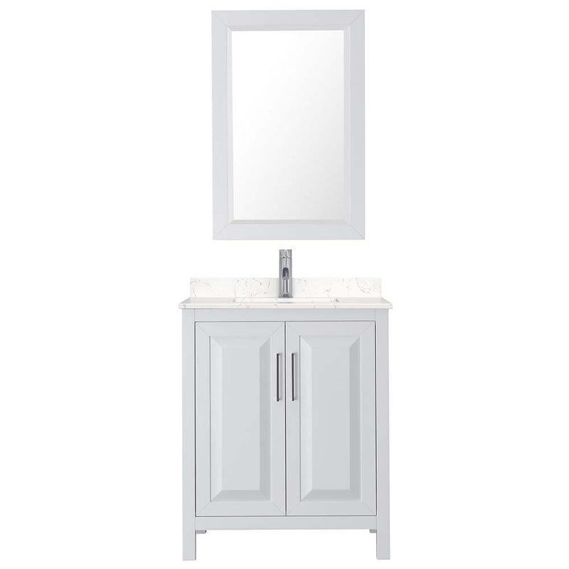 Daria 30 Inch Single Bathroom Vanity in White - Polished Chrome Trim - 14