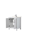 Daria 30 Inch Single Bathroom Vanity in White - Polished Chrome Trim - 9