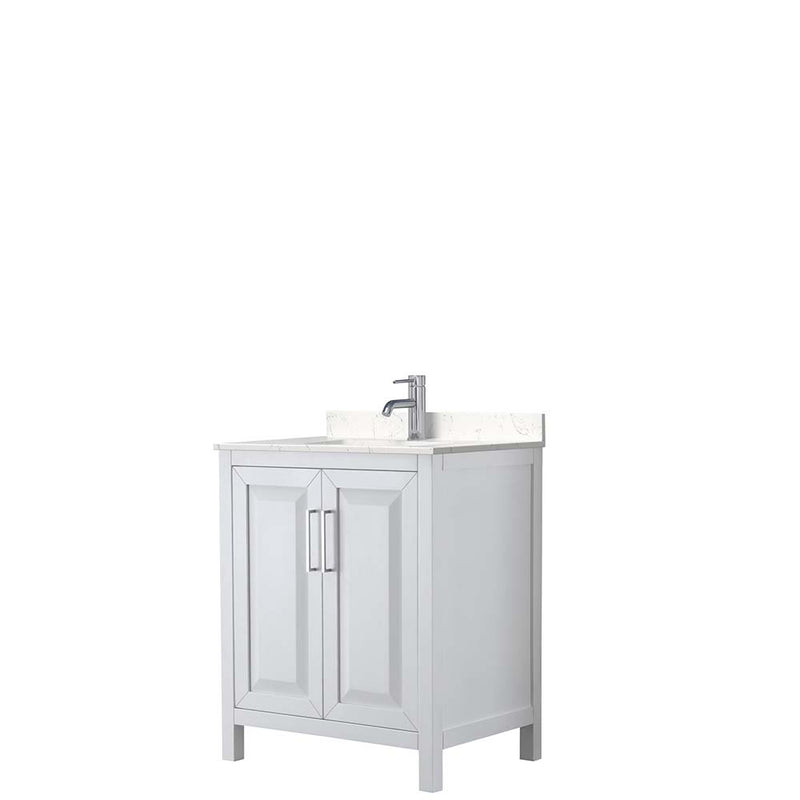 Daria 30 Inch Single Bathroom Vanity in White - Polished Chrome Trim - 8