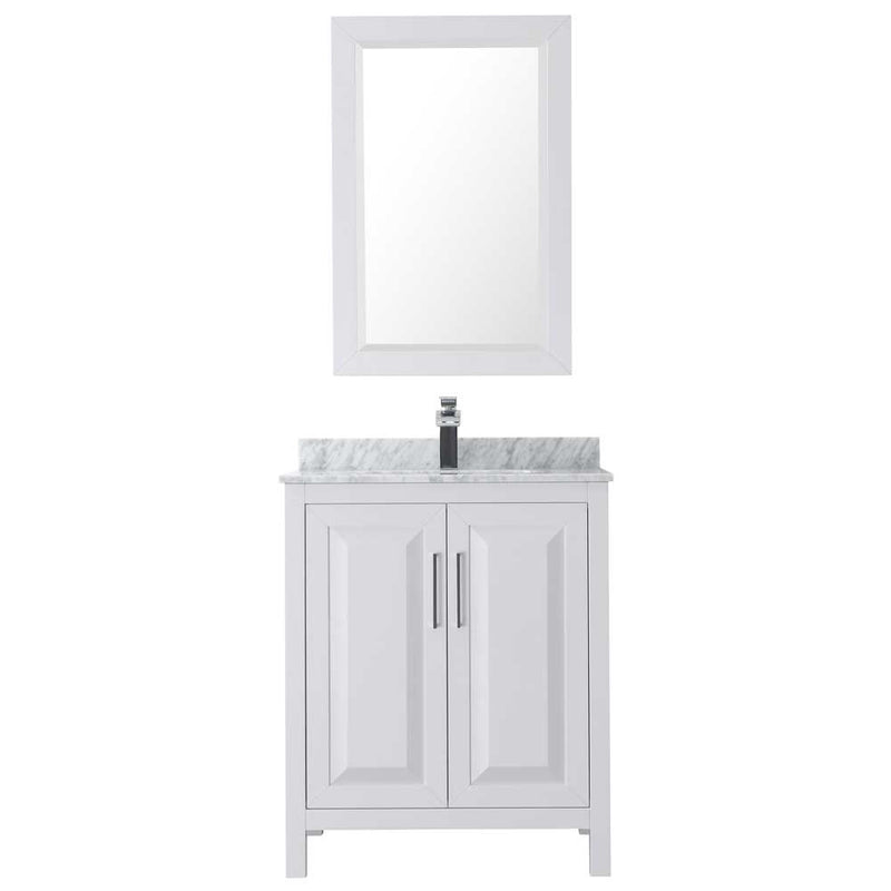 Daria 30 Inch Single Bathroom Vanity in White - Polished Chrome Trim - 29