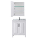Daria 30 Inch Single Bathroom Vanity in White - Polished Chrome Trim - 35
