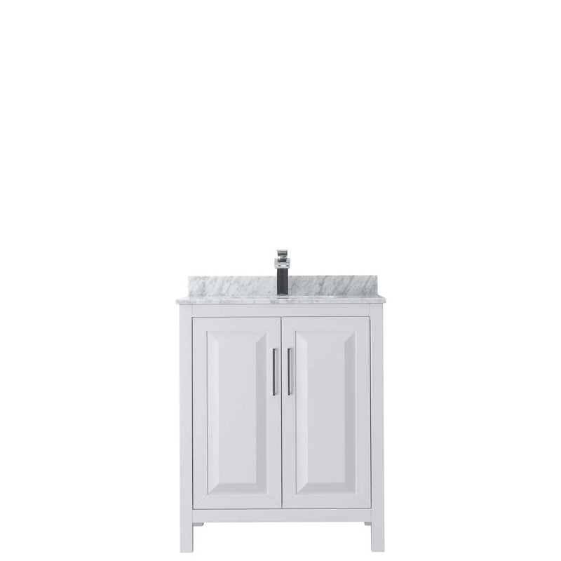 Daria 30 Inch Single Bathroom Vanity in White - Polished Chrome Trim - 25
