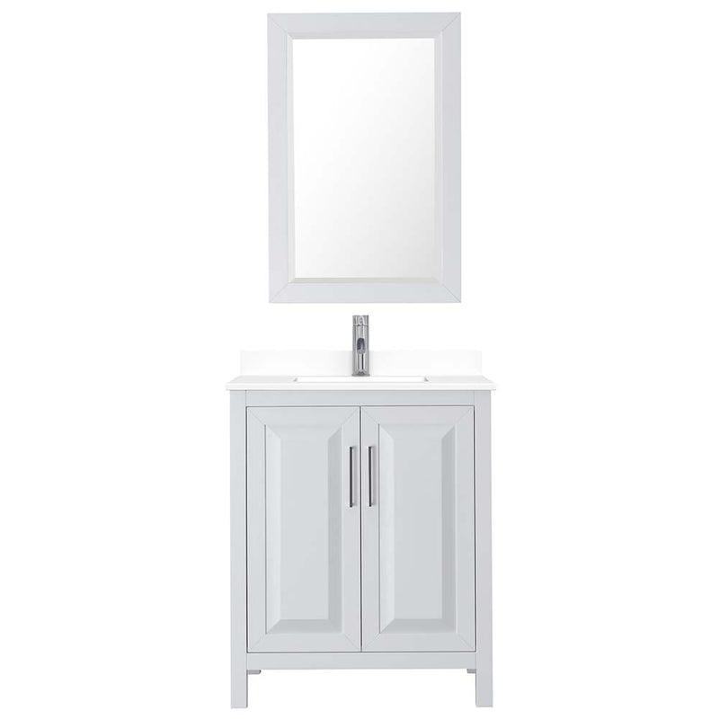Daria 30 Inch Single Bathroom Vanity in White - Polished Chrome Trim - 46