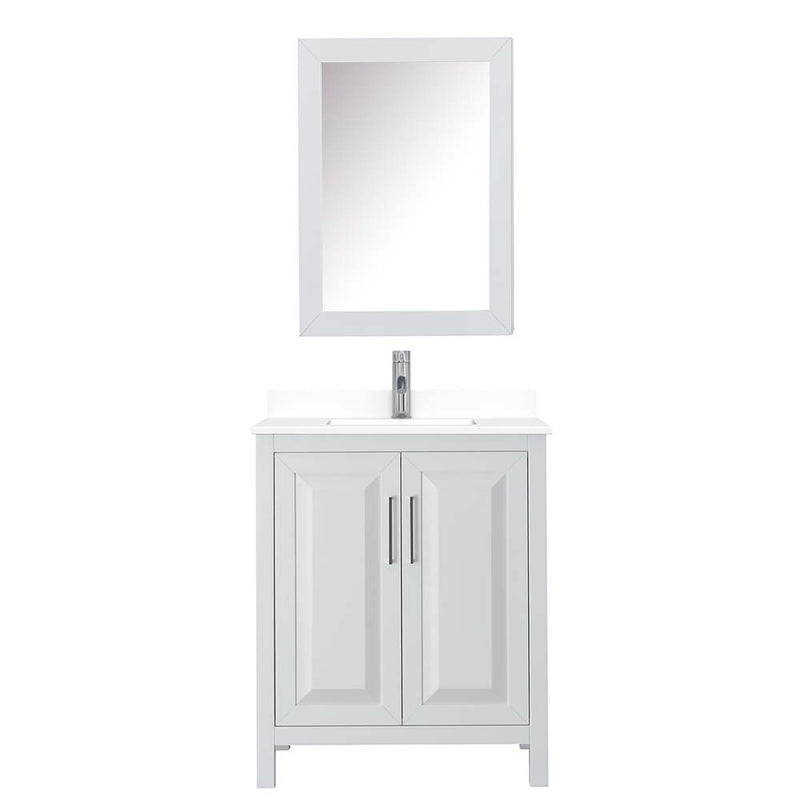 Daria 30 Inch Single Bathroom Vanity in White - Polished Chrome Trim - 51