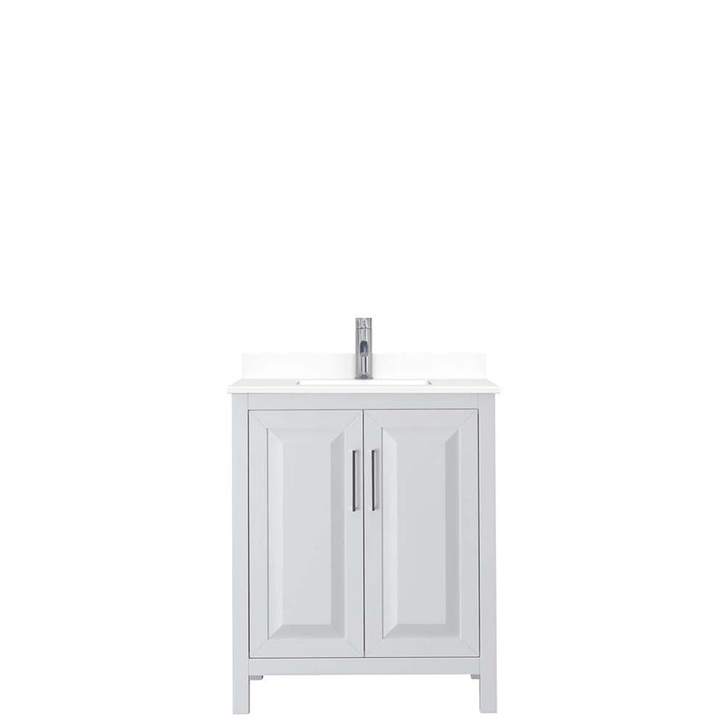 Daria 30 Inch Single Bathroom Vanity in White - Polished Chrome Trim - 42