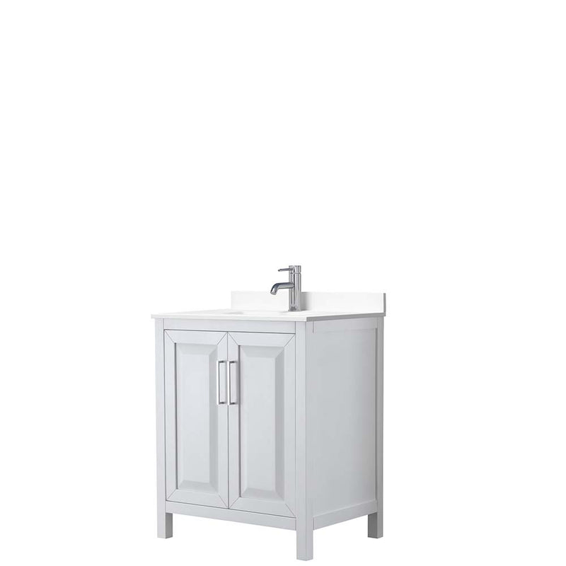 Daria 30 Inch Single Bathroom Vanity in White - Polished Chrome Trim - 40