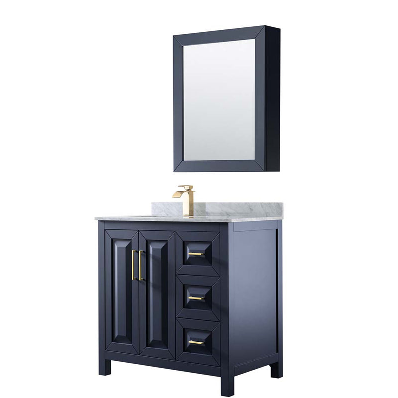 Daria 36 Inch Single Bathroom Vanity in Dark Blue - 16