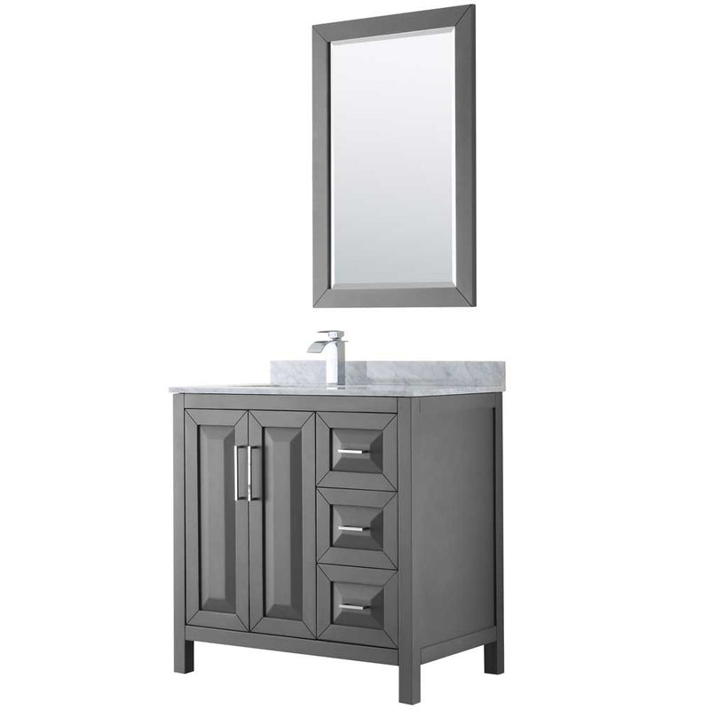 Daria 36 Inch Single Bathroom Vanity in Dark Gray - 12