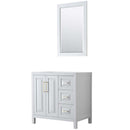 Daria 36 Inch Single Bathroom Vanity in White - Brushed Gold Trim - 2