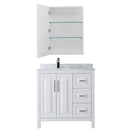Daria 36 Inch Single Bathroom Vanity in White - Polished Chrome Trim - 20