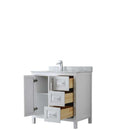 Daria 36 Inch Single Bathroom Vanity in White - Polished Chrome Trim - 9