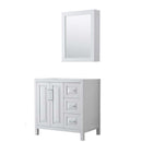 Daria 36 Inch Single Bathroom Vanity in White - Polished Chrome Trim - 4