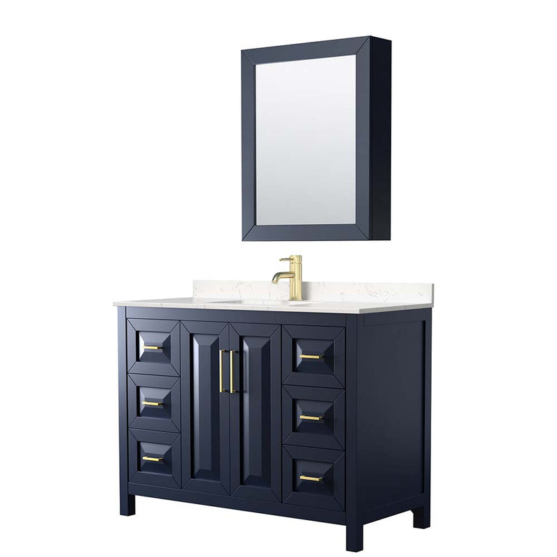 Daria 48 Inch Single Bathroom Vanity in Dark Blue - 16