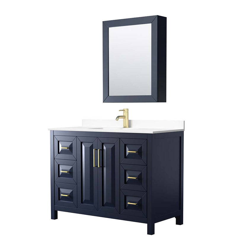 Daria 48 Inch Single Bathroom Vanity in Dark Blue - 46