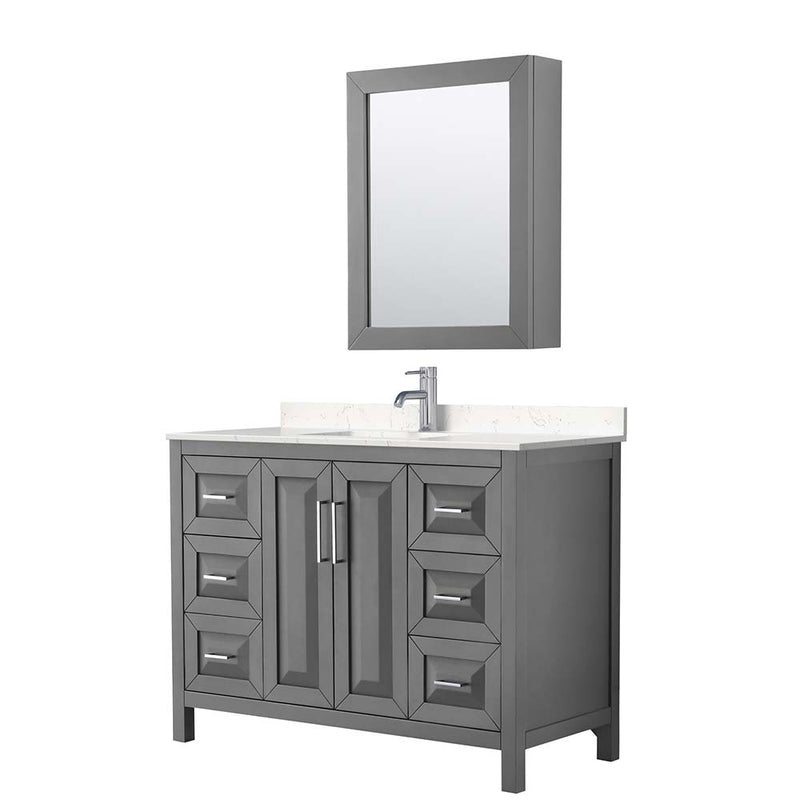 Daria 48 Inch Single Bathroom Vanity in Dark Gray - 17