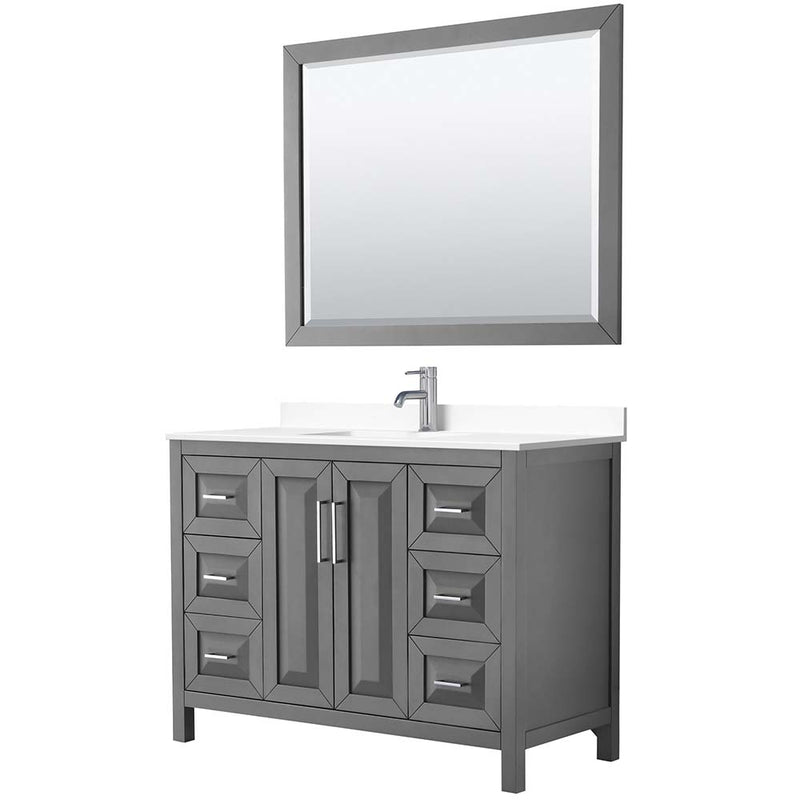 Daria 48 Inch Single Bathroom Vanity in Dark Gray - 44