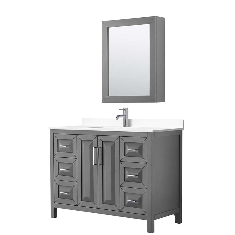 Daria 48 Inch Single Bathroom Vanity in Dark Gray - 49