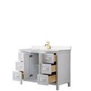 Daria 48 Inch Single Bathroom Vanity in White - Brushed Gold Trim - 8