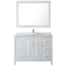 Daria 48 Inch Single Bathroom Vanity in White - Brushed Gold Trim - 27