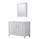 Daria 48 Inch Single Bathroom Vanity in White - Brushed Gold Trim - 4