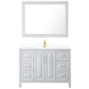 Daria 48 Inch Single Bathroom Vanity in White - Brushed Gold Trim - 41