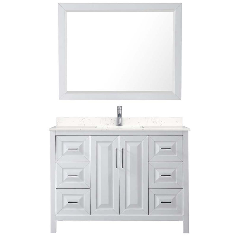 Daria 48 Inch Single Bathroom Vanity in White - Polished Chrome Trim - 14