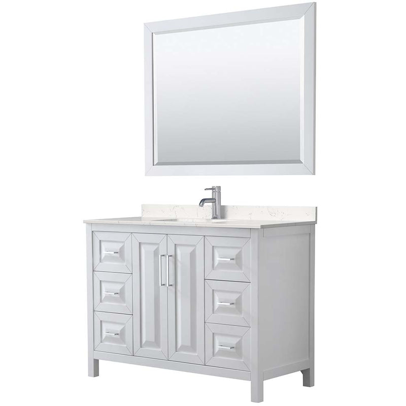 Daria 48 Inch Single Bathroom Vanity in White - Polished Chrome Trim - 12