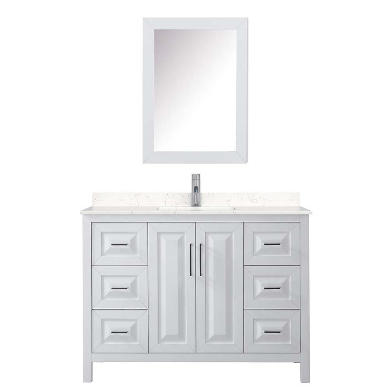 Daria 48 Inch Single Bathroom Vanity in White - Polished Chrome Trim - 19