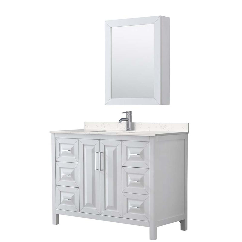 Daria 48 Inch Single Bathroom Vanity in White - Polished Chrome Trim - 17