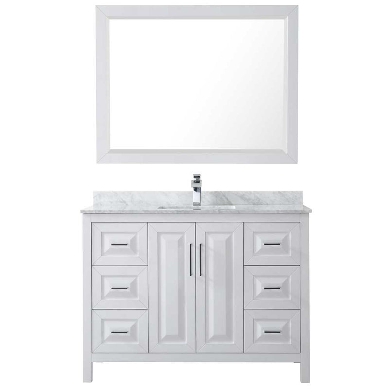 Daria 48 Inch Single Bathroom Vanity in White - Polished Chrome Trim - 29