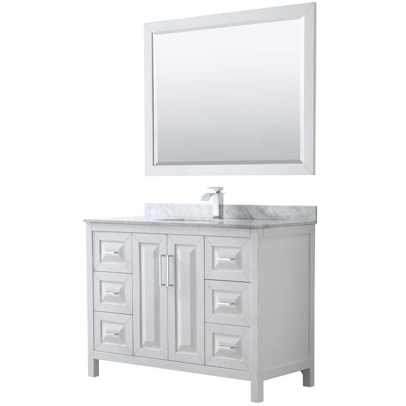 Daria 48 Inch Single Bathroom Vanity in White - Polished Chrome Trim - 27
