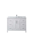 Daria 48 Inch Single Bathroom Vanity in White - Polished Chrome Trim - 25