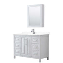 Daria 48 Inch Single Bathroom Vanity in White - Polished Chrome Trim - 49