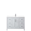 Daria 48 Inch Single Bathroom Vanity in White - Polished Chrome Trim - 42