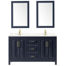 Daria 60 Inch Double Bathroom Vanity in Dark Blue - 15
