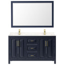 Daria 60 Inch Double Bathroom Vanity in Dark Blue - 20