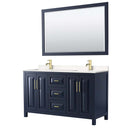 Daria 60 Inch Double Bathroom Vanity in Dark Blue - 18