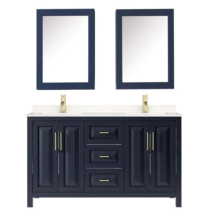 Daria 60 Inch Double Bathroom Vanity in Dark Blue - 25